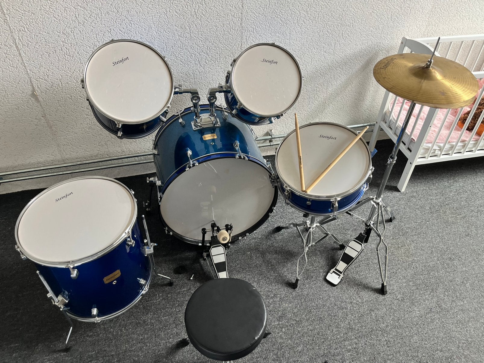 Steinfort drumstel, Muziek en Instrumenten, Drumstellen en Slagwerk, Ophalen, Gebruikt, Overige merken