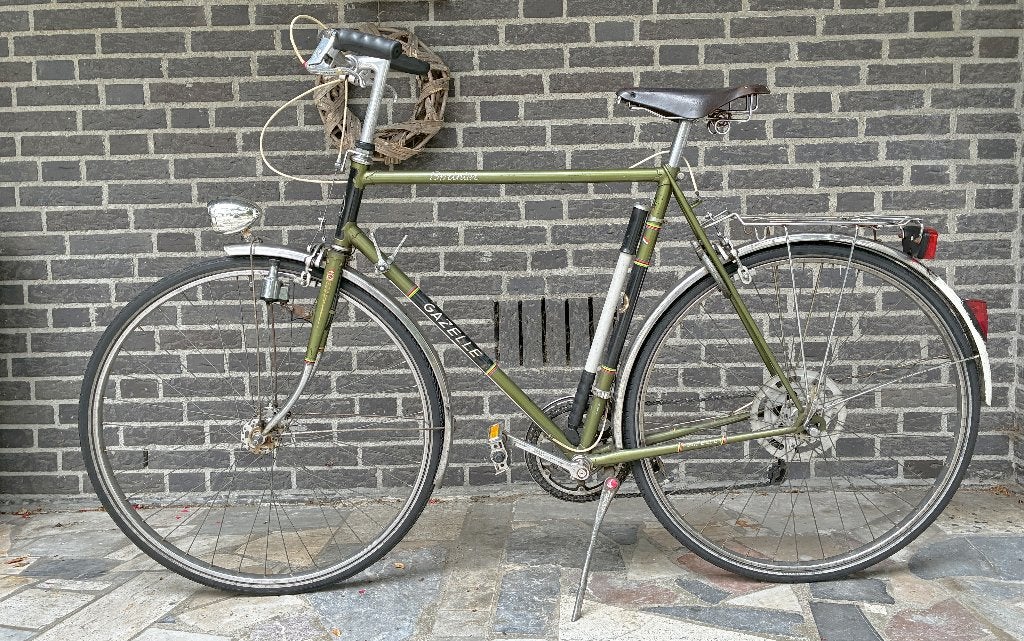 vintage Gazelle Sprinter in groen, Fietsen en Brommers, Ophalen, 28 inch, Gebruikt, 10 tot 15 versnellingen