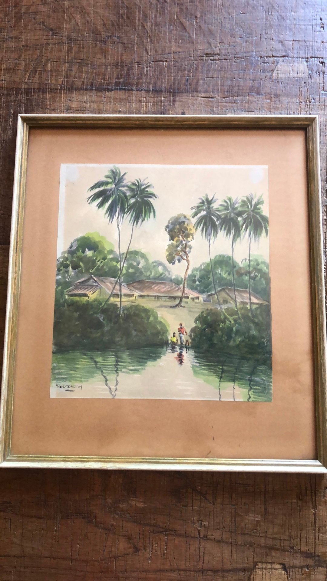 Indonesische aquarel, Ophalen of Verzenden