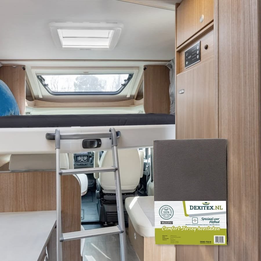 Jersey hoeslaken hefbed wit,lichtgrijs of antraciet Antracie, Caravans en Kamperen, Camper-accessoires, Niet ingevuld, Niet ingevuld