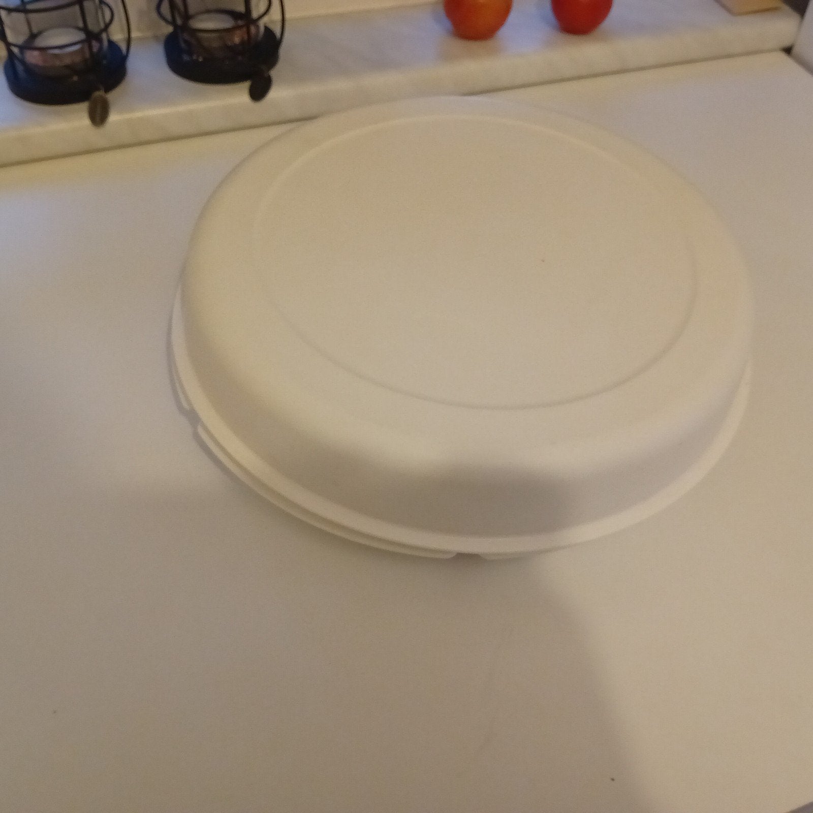 Tupperware Serveerschaal met 5 vakken en deksel, Gebruikt, Schaal, Wit, Met compartimenten
