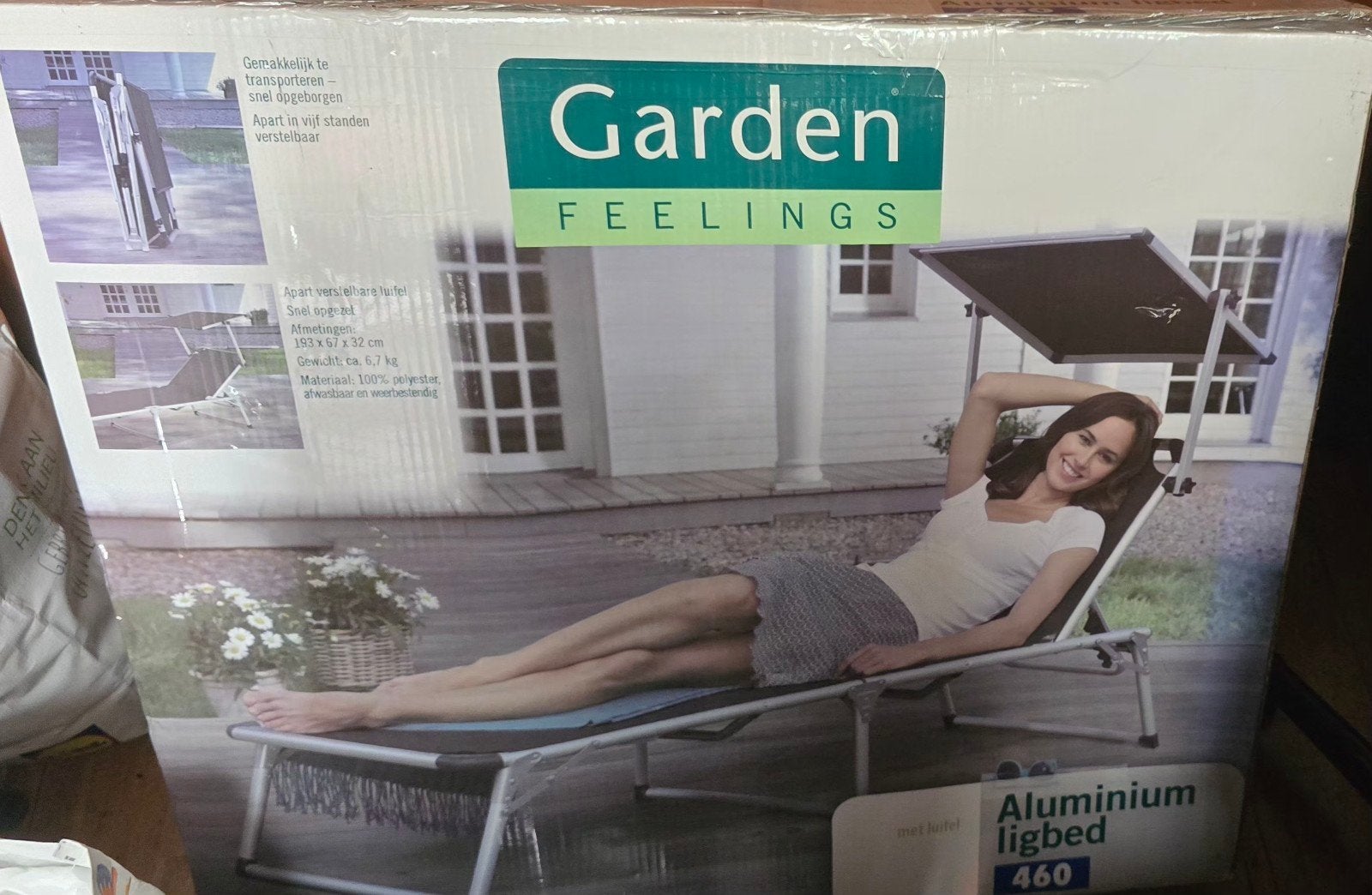 Garden Feelings Aluminium Ligbed - Verstelbaar en Inklapbaar, Ophalen, Nieuw, Aluminium, Inklapbaar