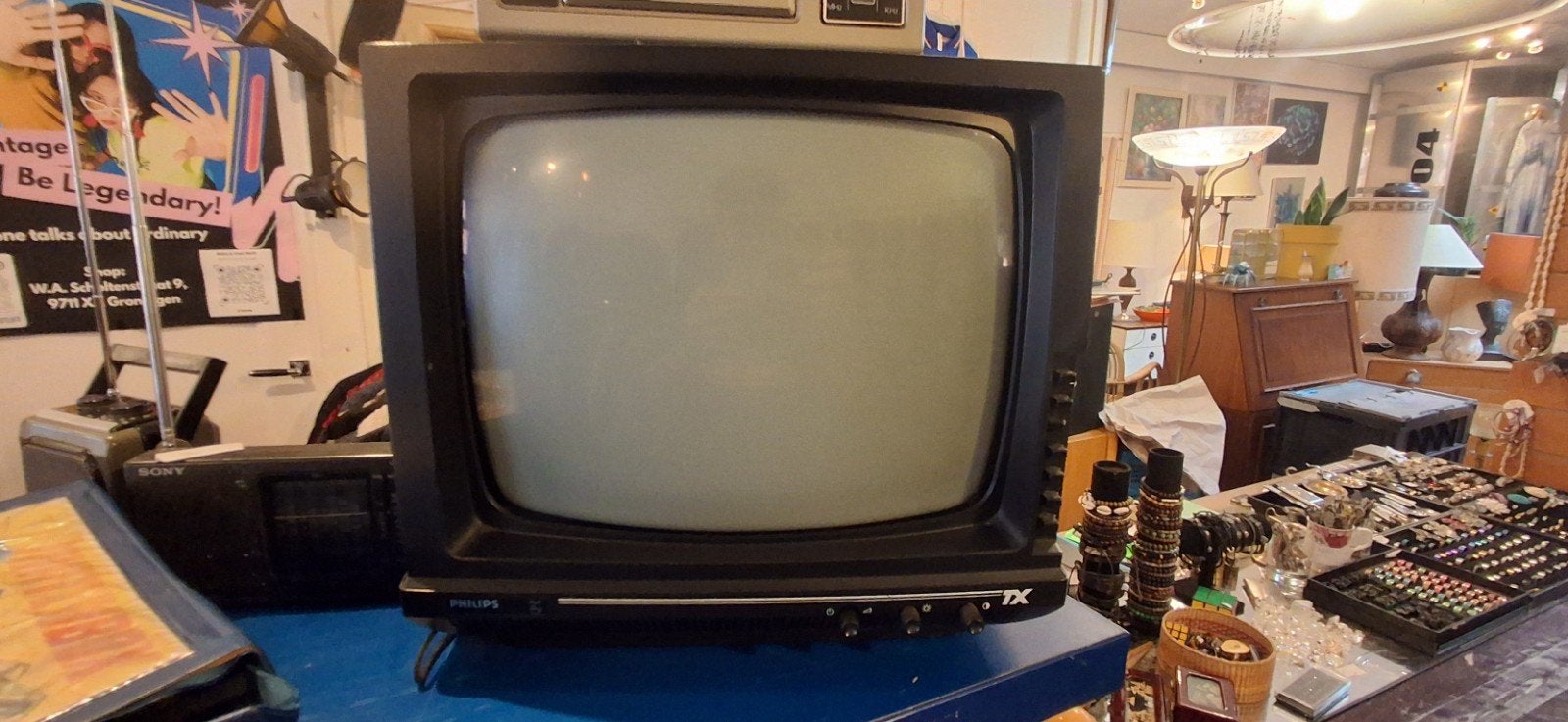 Vintage Philips TX televisie - Werkend, Ophalen, Philips, Gebruikt, Info@philips.com
