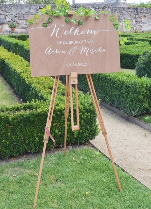 Schildersezel voor welkomstbord van Weddingdeco, Ophalen of Verzenden, Zo goed als nieuw, Feestartikel, Geboorte of Huwelijk