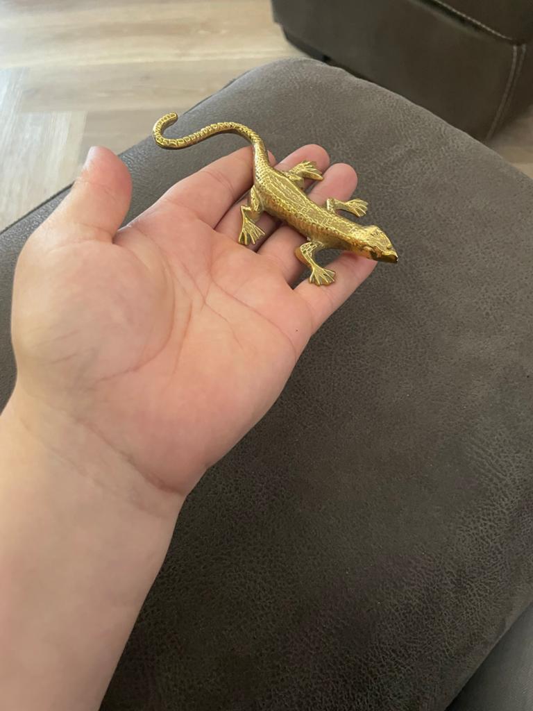 Koperen Salamander Decoratiebeeldje, Ophalen of Verzenden, Koper