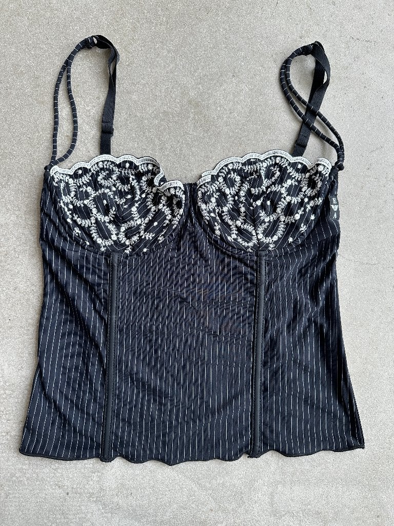 Vintage Emporio Armani korset top / bustier (alleen ophalen), Zwart, Zo goed als nieuw, Emporio Armani, Zonder mouw