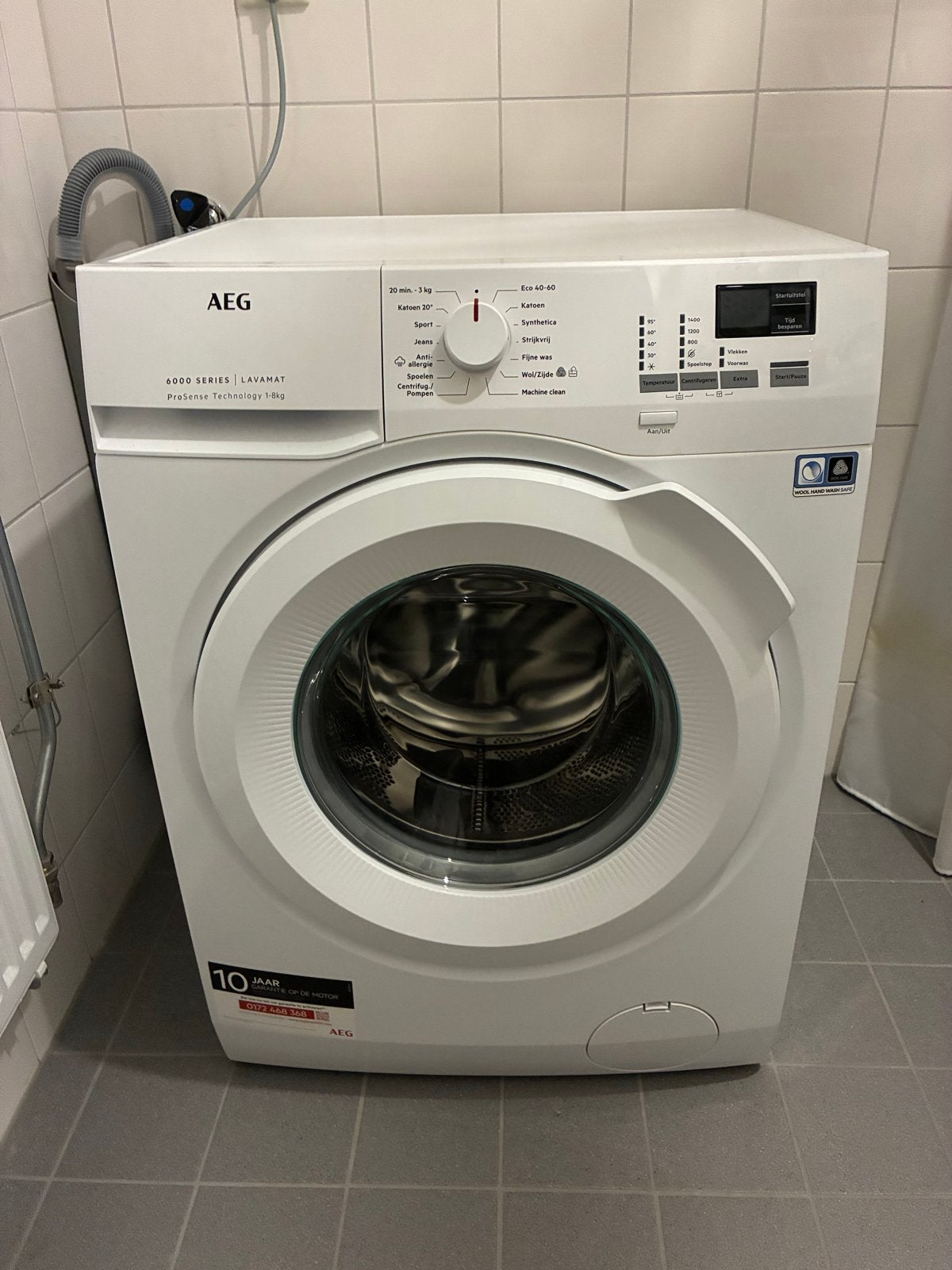 AEG 6000 Series Lavamat ProSense 1-8kg Wasmachine, Ophalen, Gebruikt, Voorlader, Wolwasprogramma