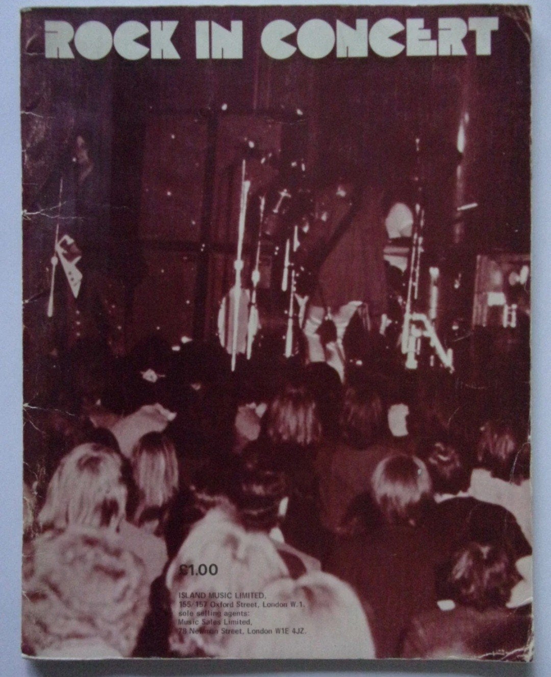 Zeldzaam Rock in Concert Songbook 1972 bladmuziek en foto's, Ophalen of Verzenden, Gebruikt, Artiest of Componist, Rock en Metal