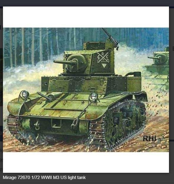 Bouwpakket Mirage 72670 1/72 WWII M3 US light tank, Tank, Italeri, 1:32 tot 1:50, Nieuw