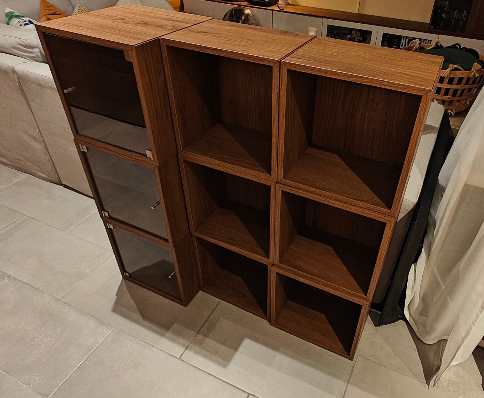 9 Ikea EKET kubussen walnoot - ook per stuk te koop, Ophalen, Zo goed als nieuw