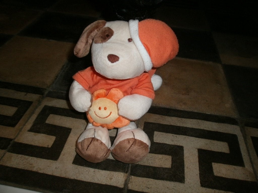 Bambia hond bruin crème oranje truitje/muts bloem in poten, Overige merken, Zo goed als nieuw, Wasbaar, Middelgroot (20 tot 80 cm)