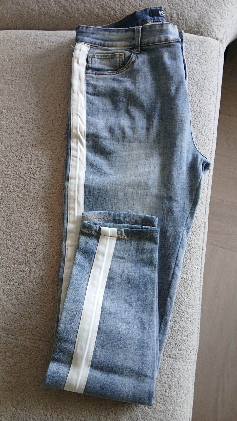 ICON. Amsterdam jeans met witte streep, maat 34/34, Ophalen of Verzenden, Zo goed als nieuw, Blauw, W33 - W34 (confectie 48/50)