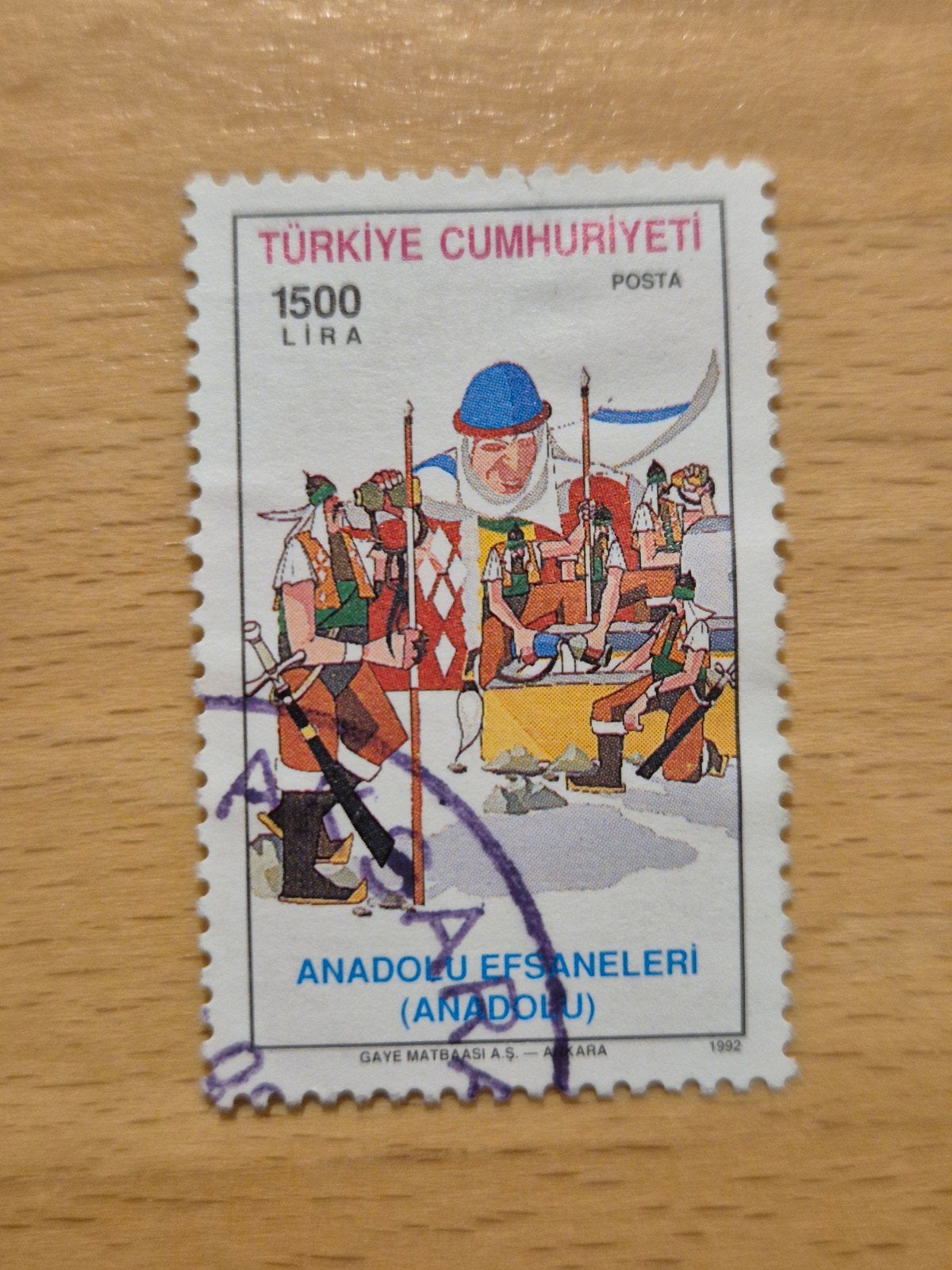 Turkije 1992 sprookje, Ophalen of Verzenden, Overige landen, Gestempeld