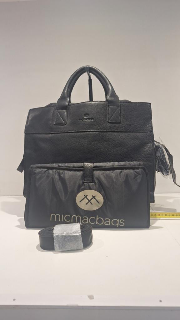Zwarte Micmac Leren Luiertas - Nieuw met Prijskaartje, Ophalen of Verzenden, Nieuw, Zwart, Overige typen