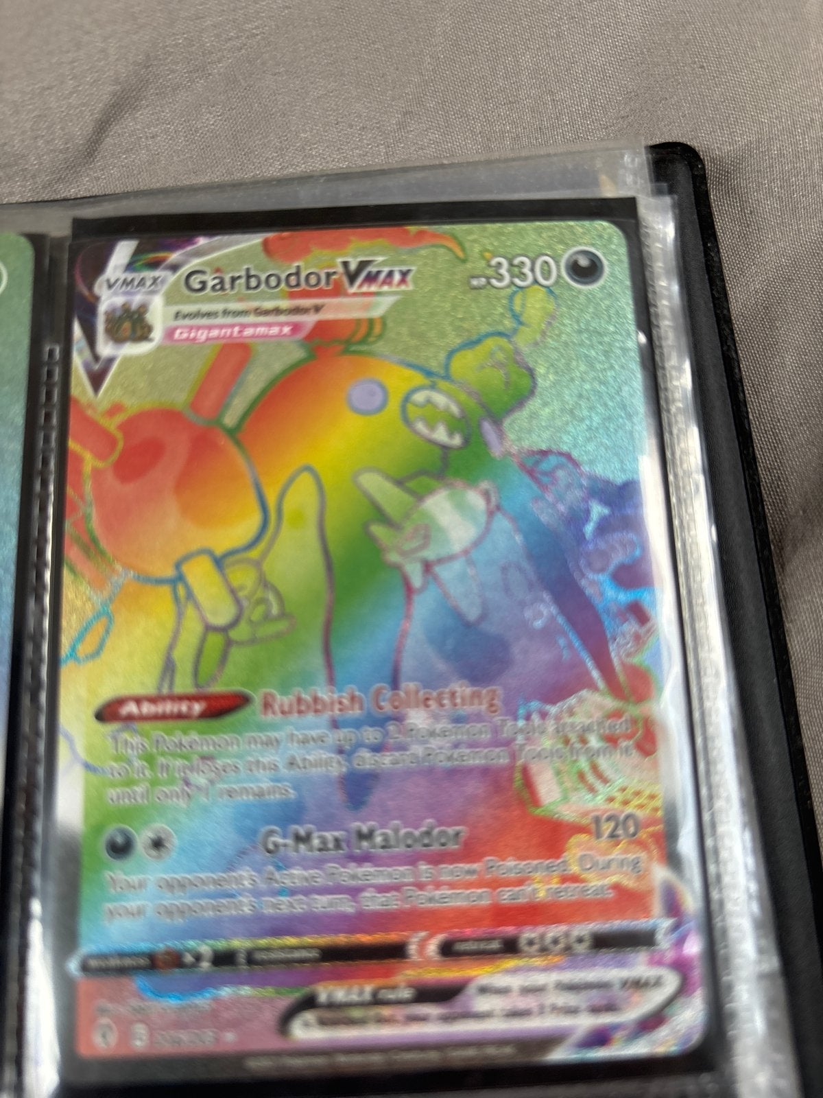 Garbodor VMAX Rainbow Rare Pokémon Kaart, Verzenden, Zo goed als nieuw, Losse kaart, Foil