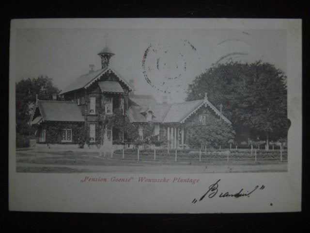 Ansichtkaart Wouwse Plantage. Pension Goense. 1902, Verzamelen, Ophalen of Verzenden, Voor 1920, Gelopen, Noord-Brabant