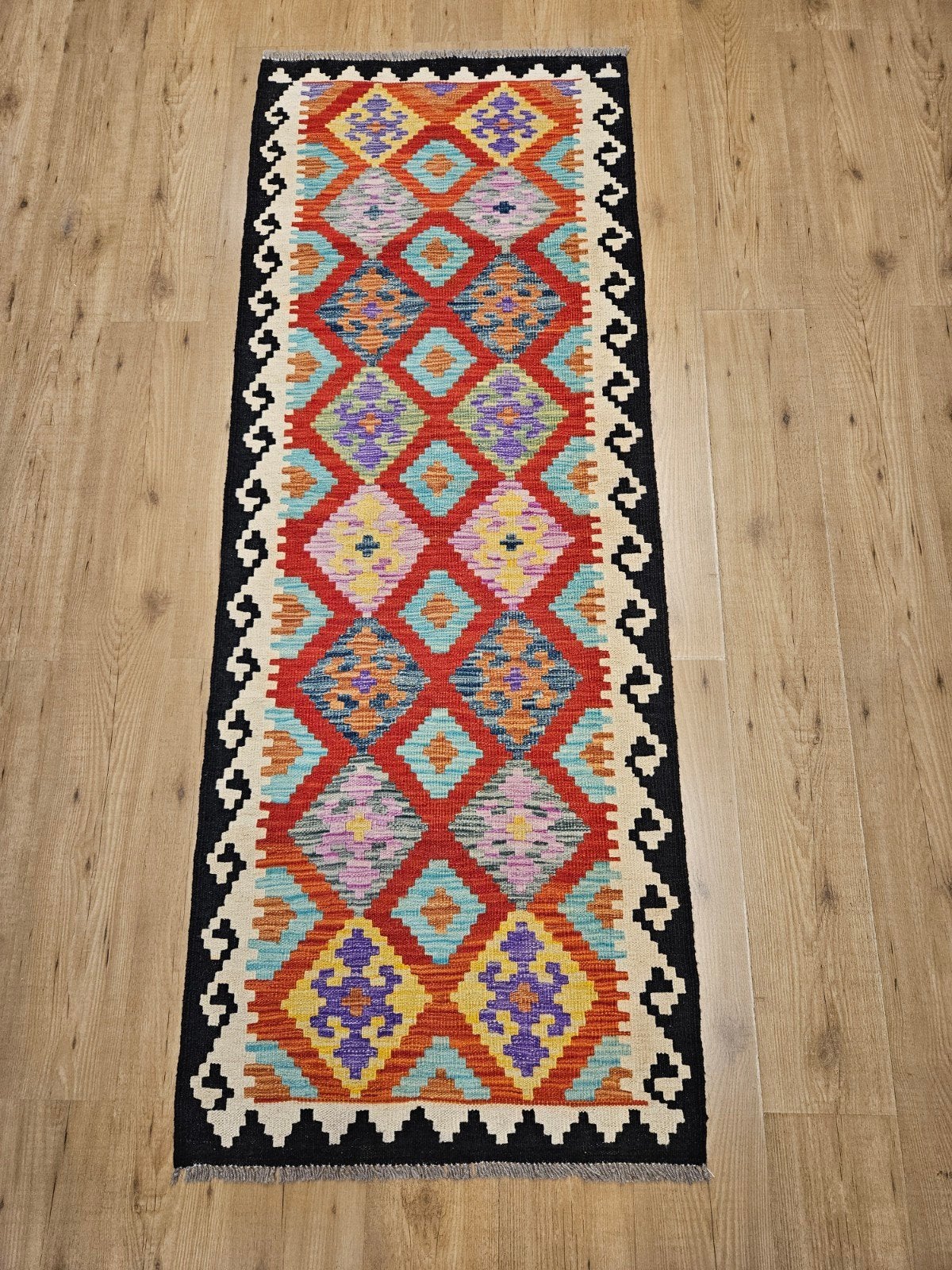 Handgeweven oosterse wollen kelim loper 210x79, Info@SlatsAntiek.nl, Crème, Vof Slats Antiek, Kelim