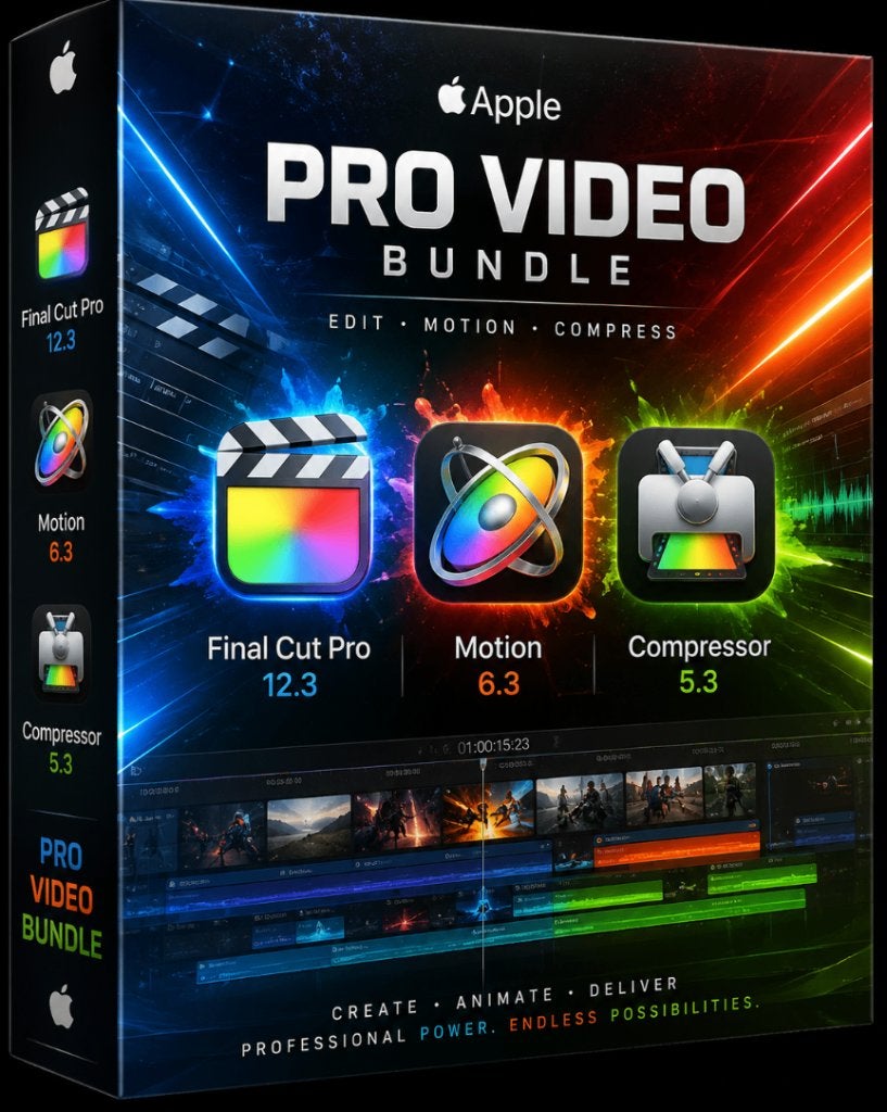 Final Cut Pro 12.3 + Motion 6.3 + Compressor 5.3 – Bundel, Computers en Software, Ophalen, Nieuw, MacOS