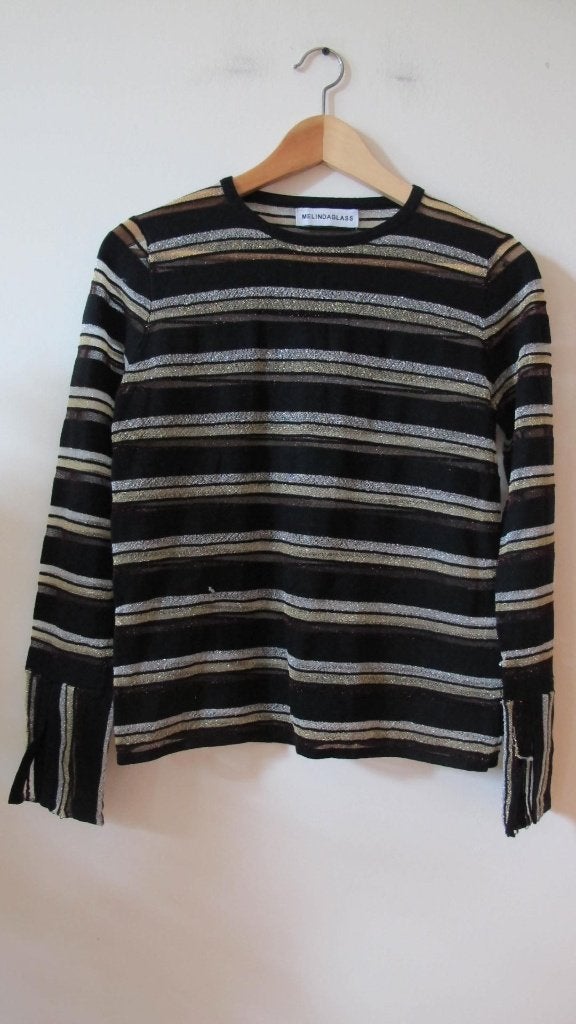 Striped metallic top, Overige kleuren, Ophalen of Verzenden, Lange mouw, Maat 36 (S)