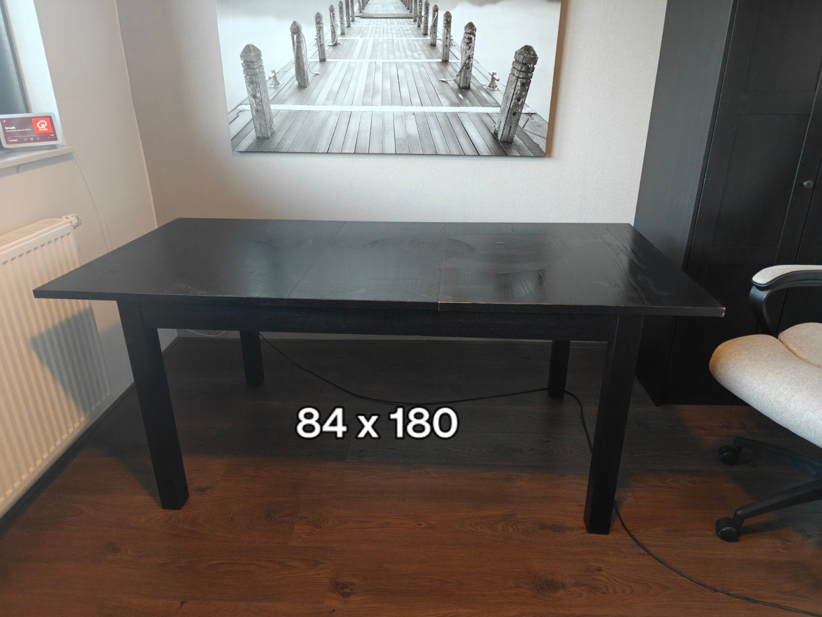 IKEA Bjursta uitschuifbare eettafel - Zwartbruin, Huis en Inrichting, Tafels | Eettafels, Ophalen, Gebruikt, 50 tot 100 cm, Vijf personen of meer