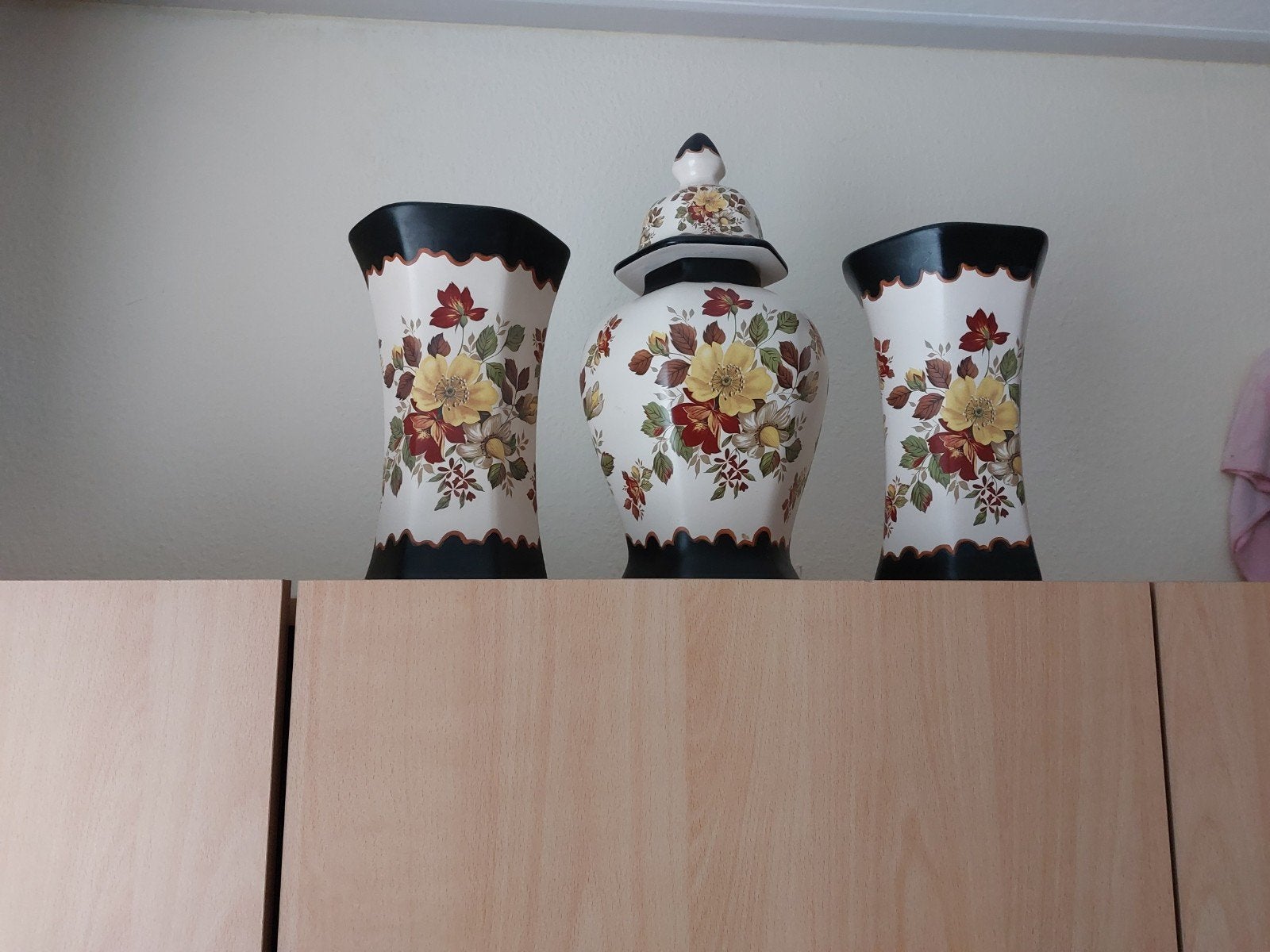 3-delige set sier vazen met bloemmotief, Ophalen