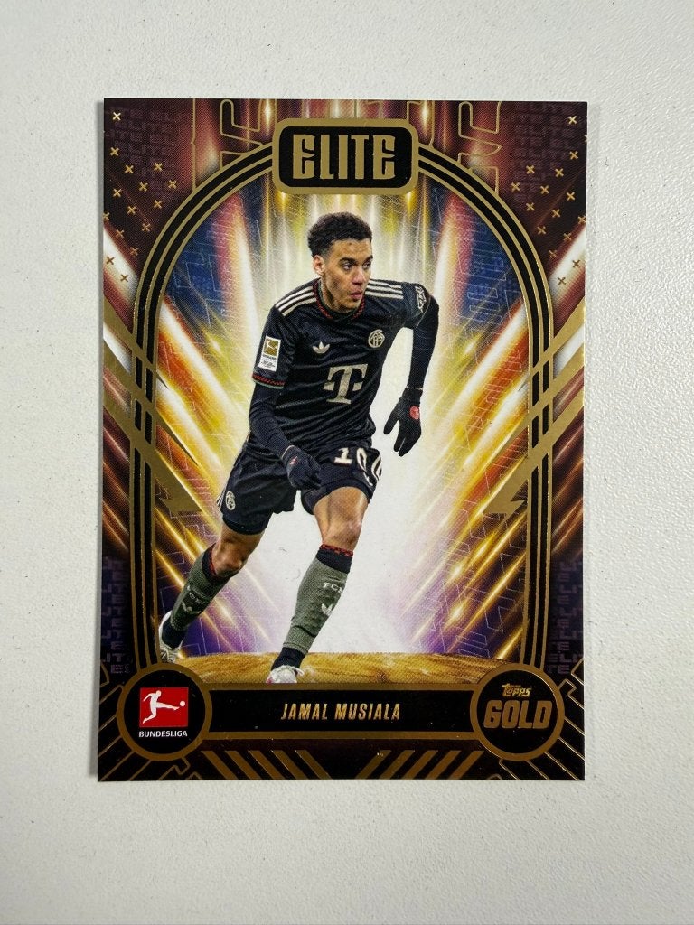 Jamal Musiala Elite Topps Gold Bundesliga 2025-26, Ophalen of Verzenden, Nieuw, Buitenlandse clubs, Poster, Plaatje of Sticker