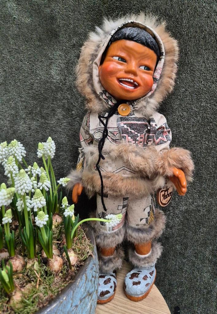 Schattig vrolijke Naber Kids Eskimo Pop - Hout handgemaakt, Ophalen of Verzenden
