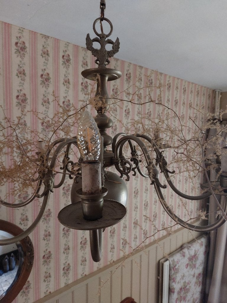 Kroonluchter, Huis en Inrichting, Ophalen, Gebruikt, Metaal, Brocante
