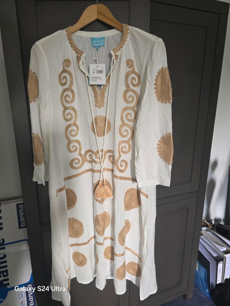 Iconique Italiaanse Tuniek Jurk E104 - Nieuw met label, Maat 38/40 (M), Iconique, Wit, Nieuw