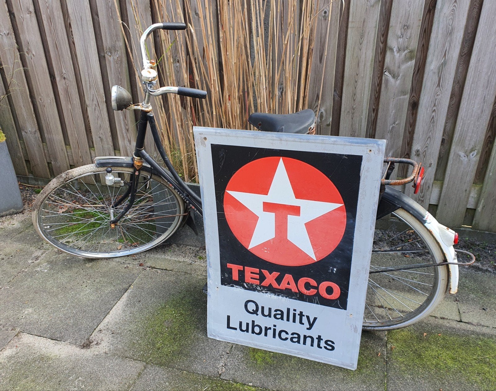 Texaco blikken reklamebord oud, Verzamelen, Merken en Reclamevoorwerpen, Ophalen of Verzenden, Gebruikt, Reclamebord
