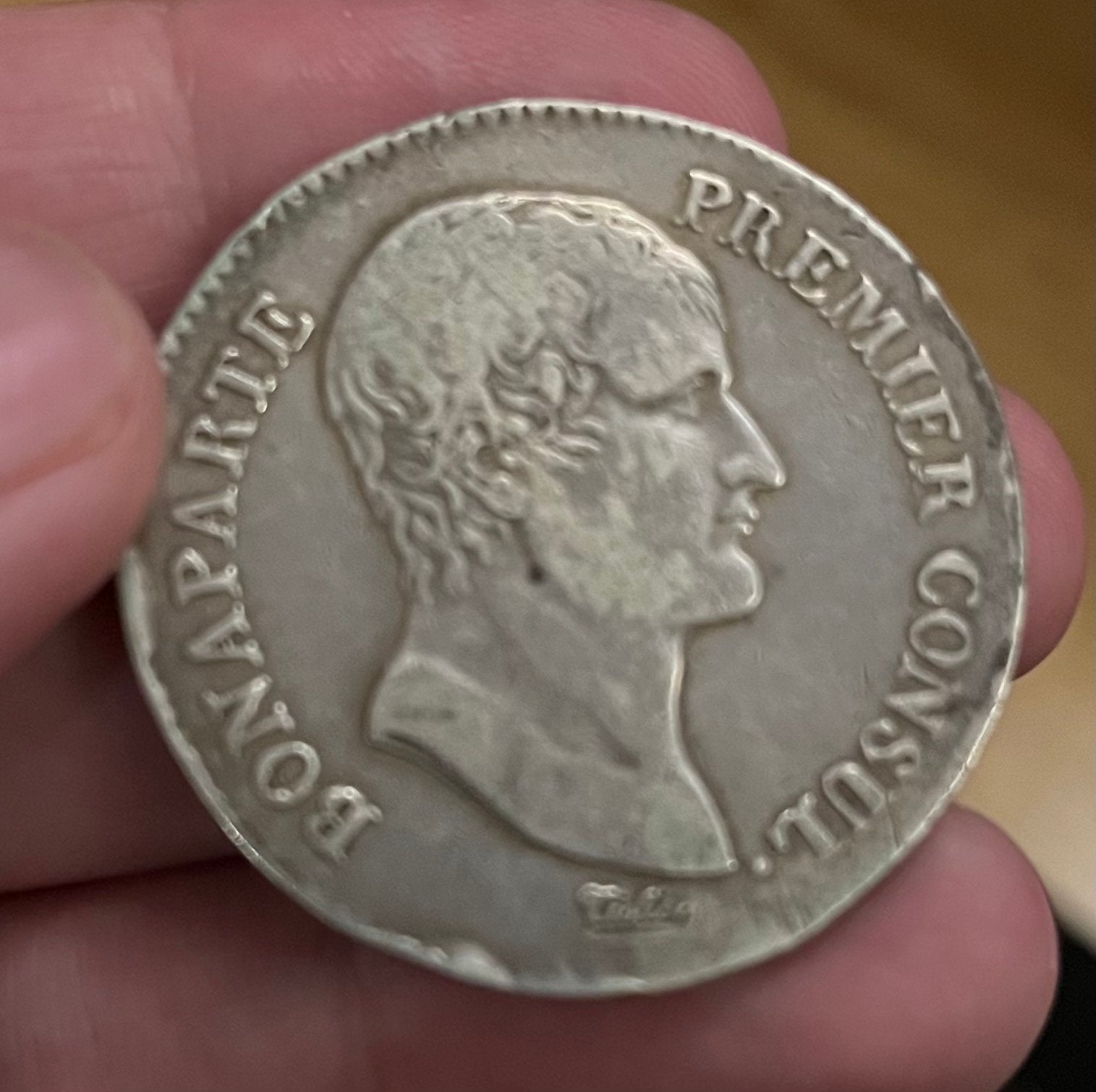 Zeldzame Napoleontische 5 Francs met laminatiefout, Ophalen of Verzenden, Frankrijk, Losse munt, Zilver
