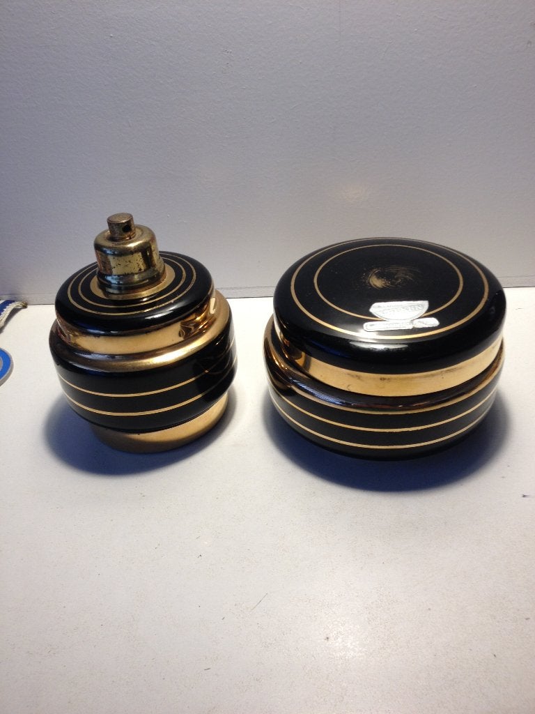 2 potjes antiek voor parfum +potje met deksel van Laeken, Antiek en Kunst, Verzenden