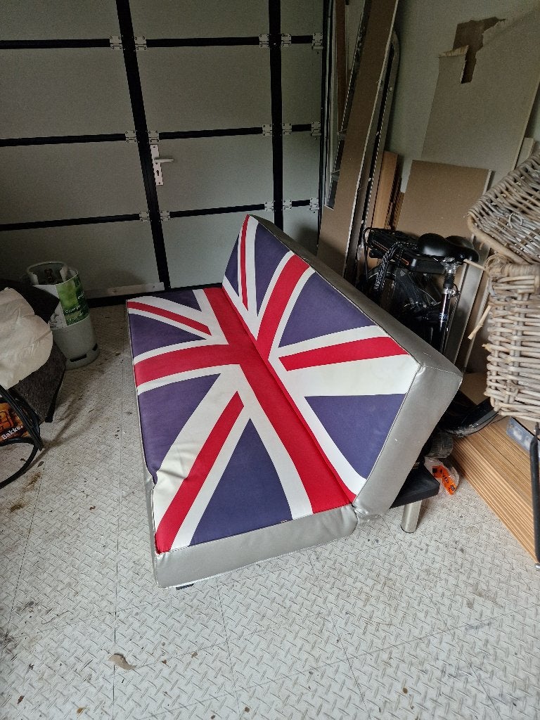 Zit/slaapbank, Huis en Inrichting, Ophalen, Gebruikt, Engelse vlag, Tweepersoons