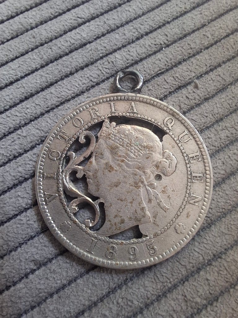 Jamaica 1895 - 1 Penny - Victoria (bewerkt), Verzenden, Overige landen