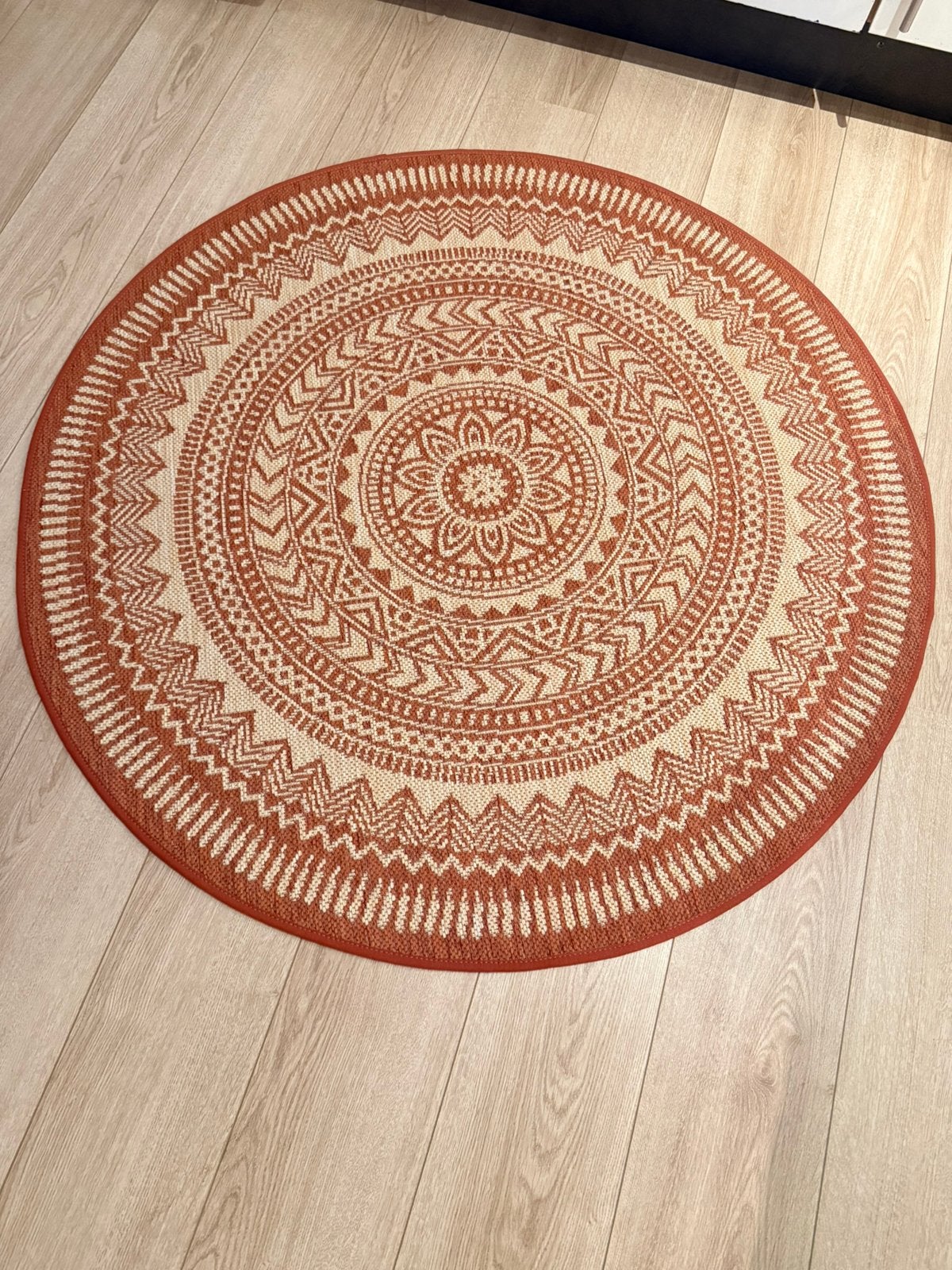 Rond vloerkleed 120 cm, Huis en Inrichting, Ophalen, Zo goed als nieuw, Rond, 100 tot 150 cm