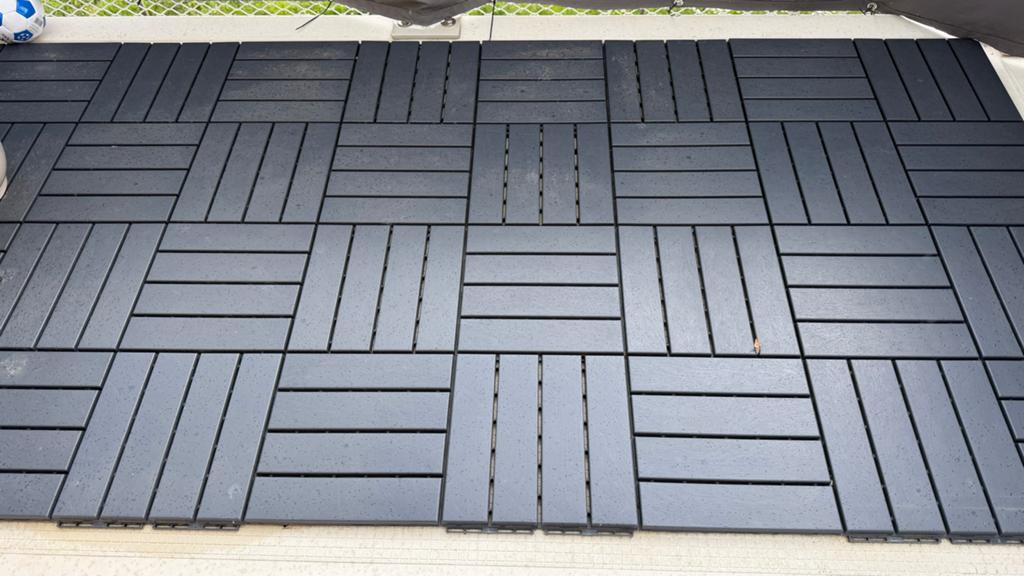 Ikea Zwarte composiet terrastegels - kliksysteem, Tuin en Terras, Ophalen, Gebruikt, Composiet