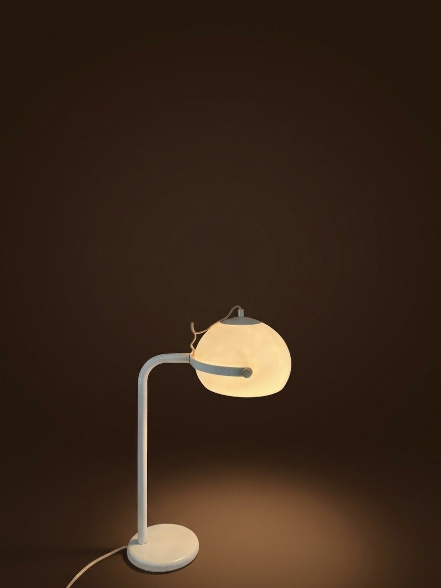 Vintage bureaulamp | Spage Age | Dijkstra Plexiglas Mushroom, Huis en Inrichting, Bureaulamp, Wit, Ophalen of Verzenden, Nvt