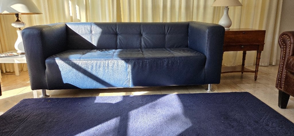 Zitbank blauw, Huis en Inrichting, Banken | Bankstellen, Ophalen, 150 tot 200 cm, Driepersoons, Zo goed als nieuw