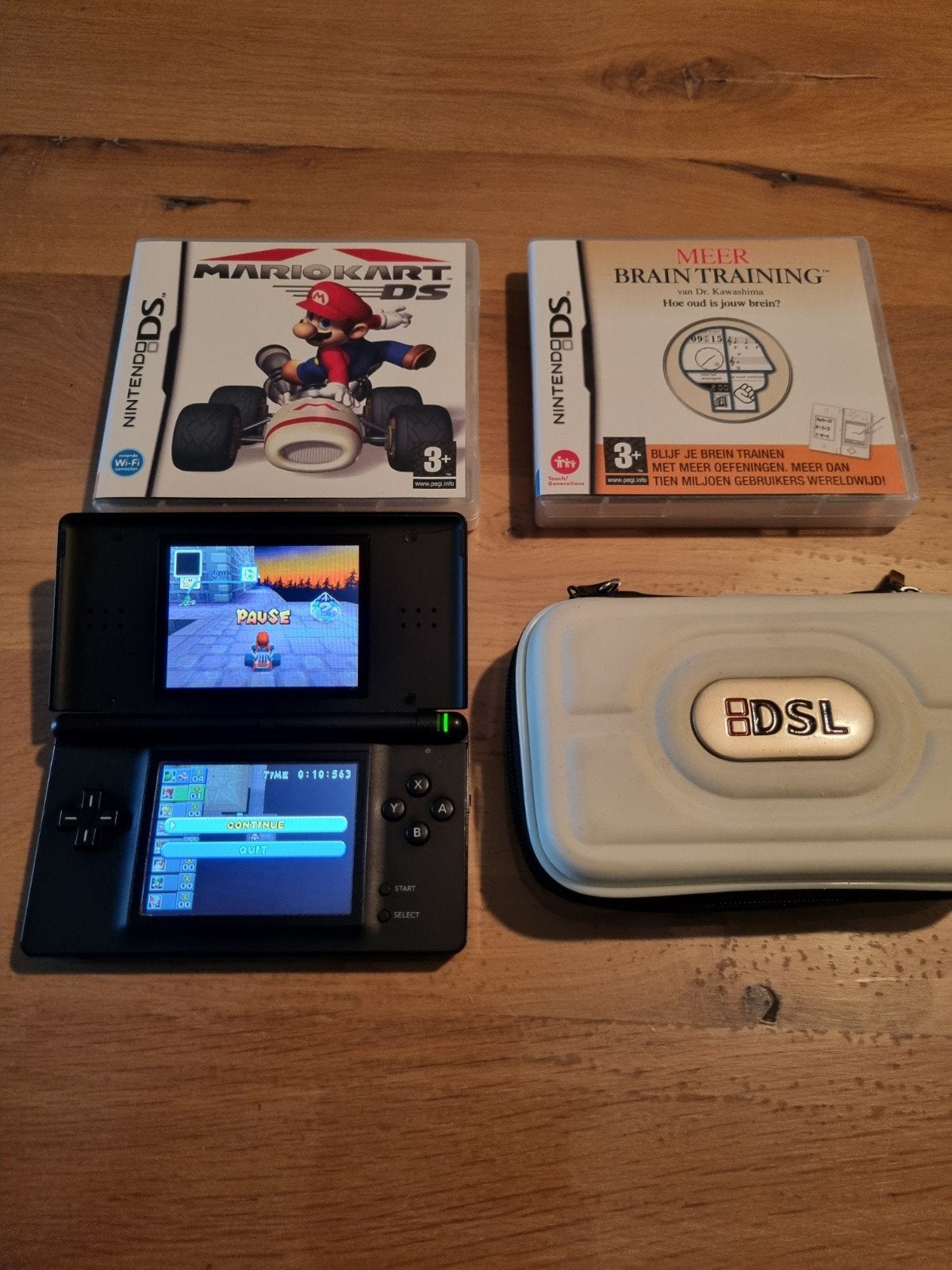 Nintendo DS (zwart) Inclusief 2 games, Ophalen of Verzenden, Gebruikt, Zwart, DS Lite