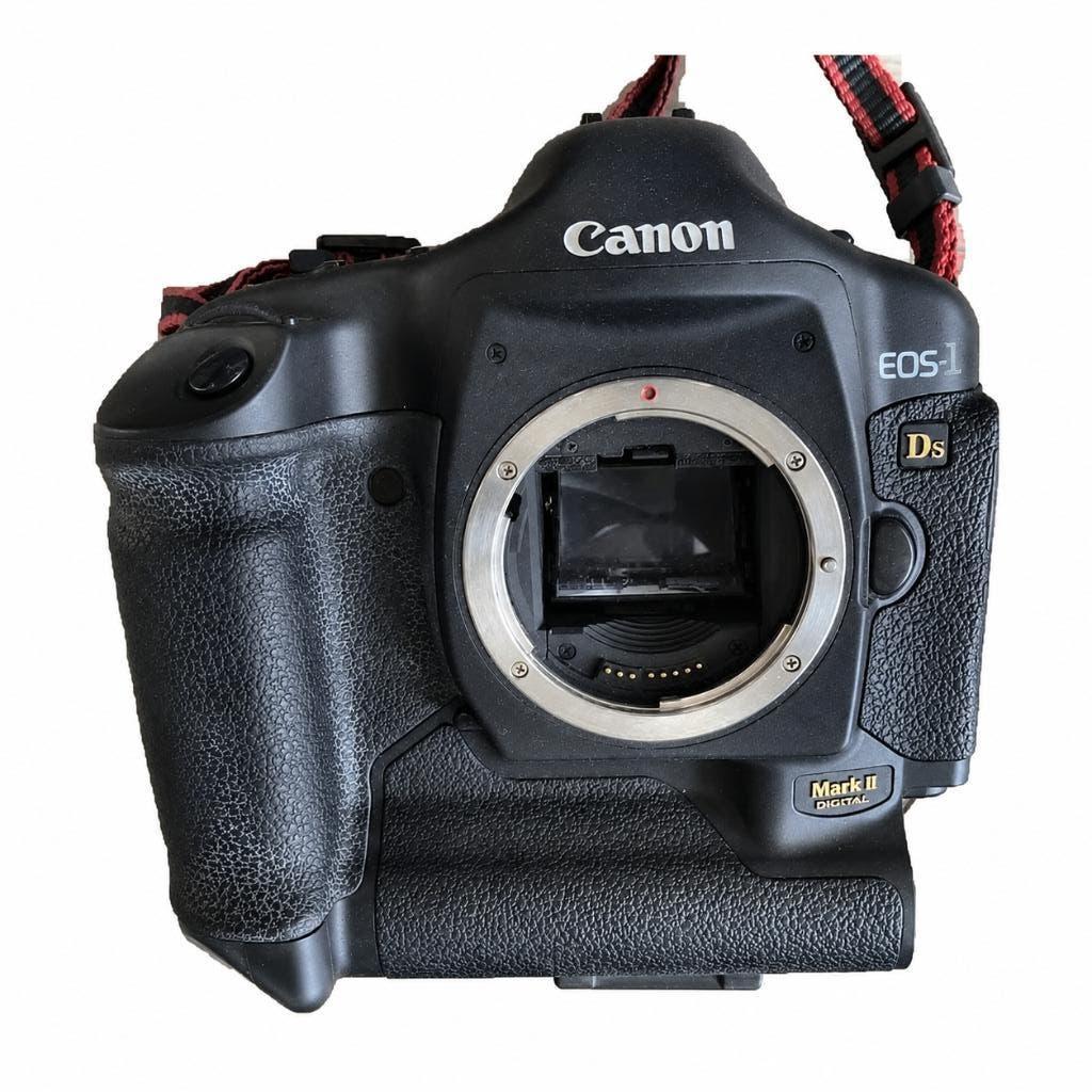 Canon EOS-1Ds Mark II body + accu + DC coupler + 2 laders, Gebruikt, Spiegelreflex, Canon, Ophalen of Verzenden