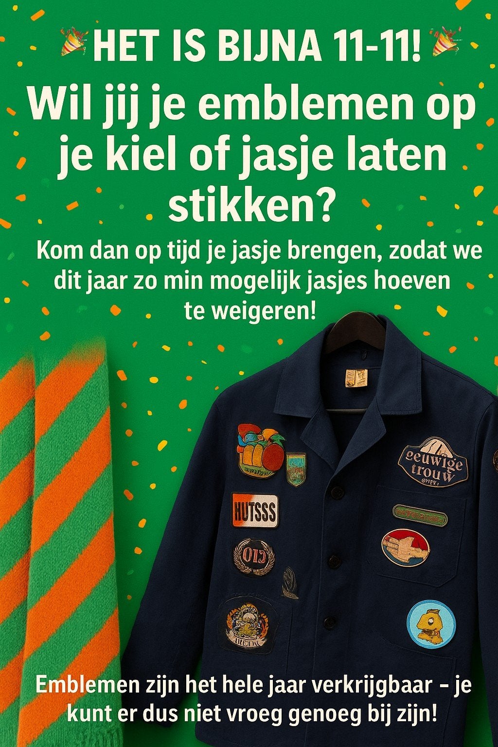 emblemen op jasje of kiel naaien, Kleding | Dames, Ophalen, Carnaval, Accessoires