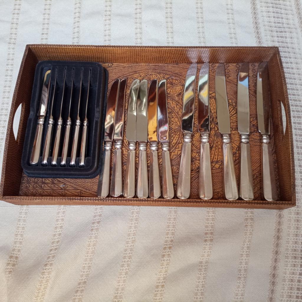 Bestek Keltum Van Kempen & Begeer, Haags Lofje messen set, Ophalen of Verzenden, Overige materialen, Bestek