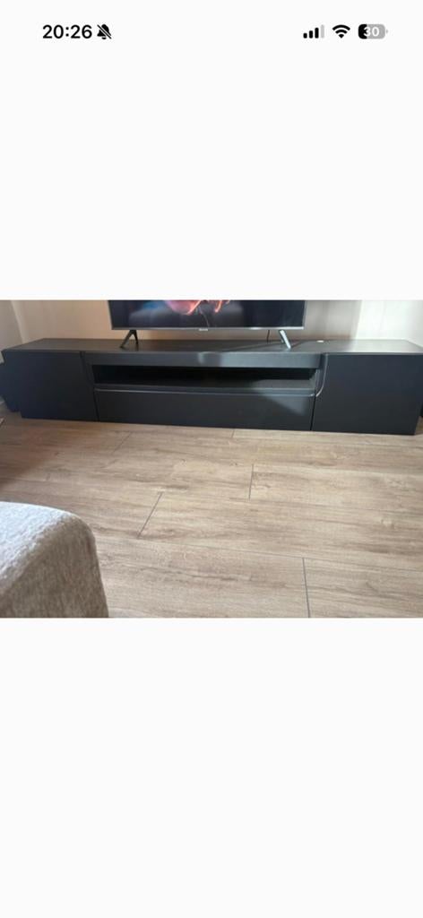 Zwevende tv meibel zwart, Ophalen, Overige materialen, 150 tot 200 cm, Zo goed als nieuw
