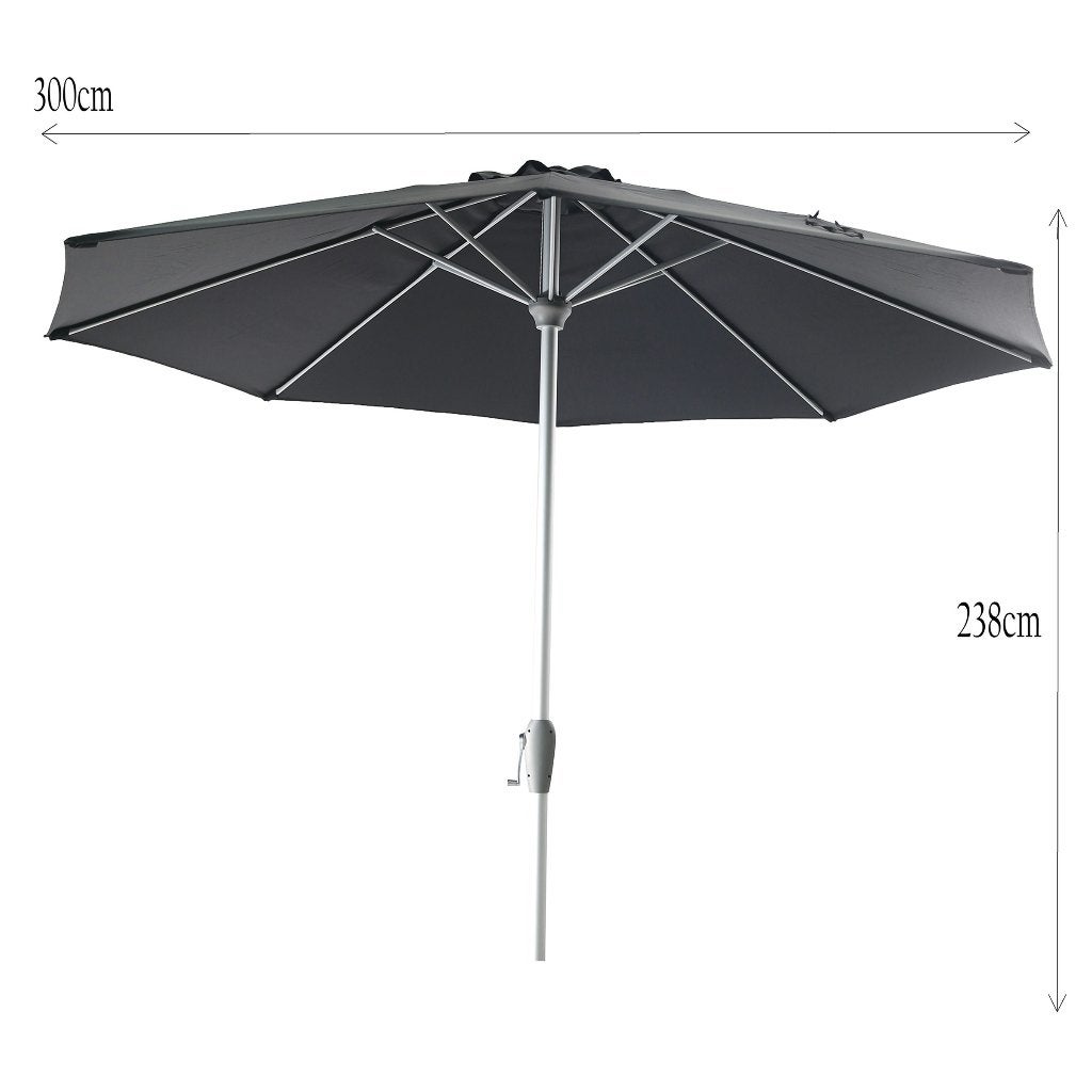 GROTE PARASOL MET RATEL 3M PARASOLS TUIN PARASOL, Ophalen of Verzenden, Nieuw, 2 tot 3 meter, Stokparasol