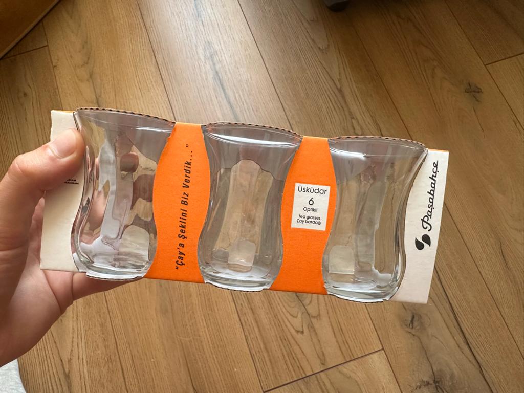 6 Nieuwe Turkse theeglazen -120 cc - Pasabahce Üsküdar, Ophalen of Verzenden, Nieuw, Glas, Overige merken