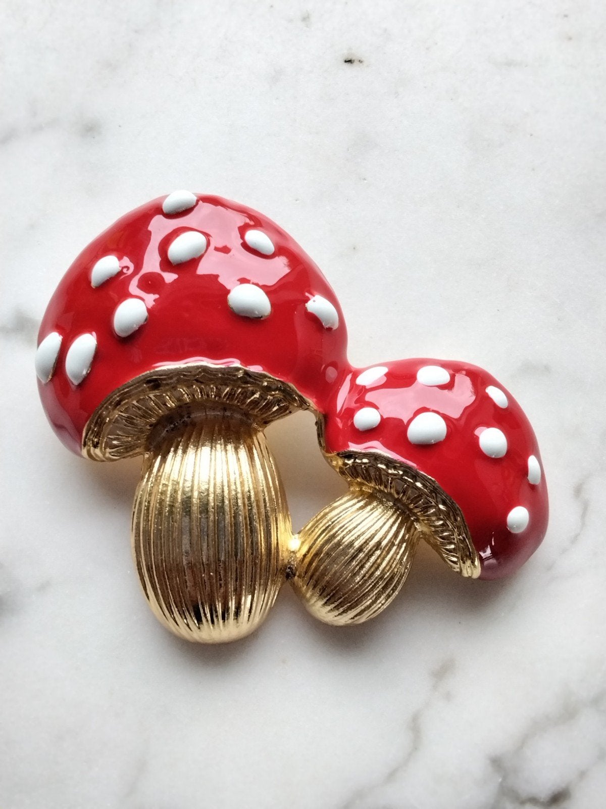 Vliegenzwam paddenstoel broche kettinghanger herfst bos, Verzenden, Nieuw, Rood, Overige materialen