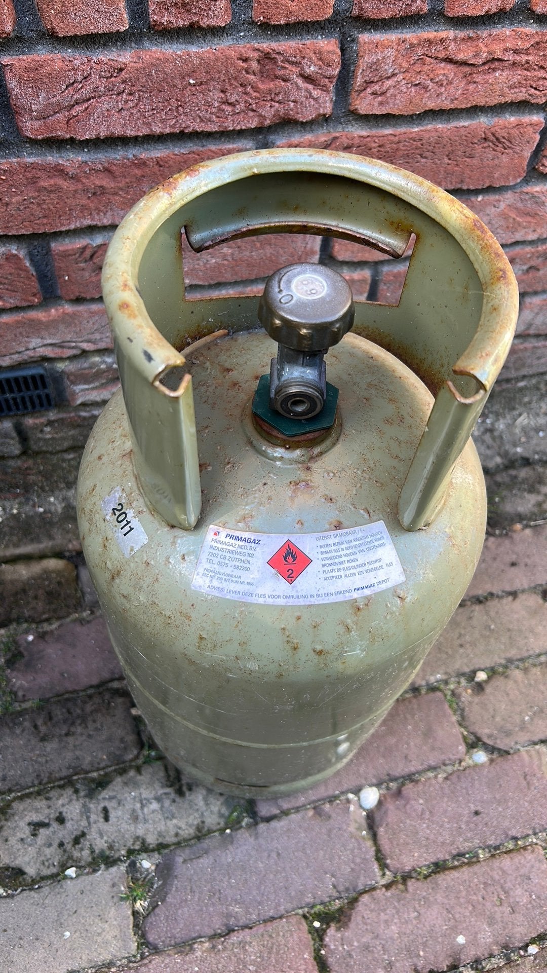 Gasfles primagaz, Caravans en Kamperen, Ophalen, Gebruikt