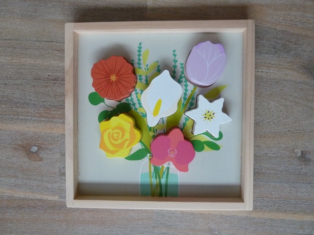 leuke houten BLOEMEN puzzel, Ophalen, Nieuw, Van hout, Minder dan 10 stukjes