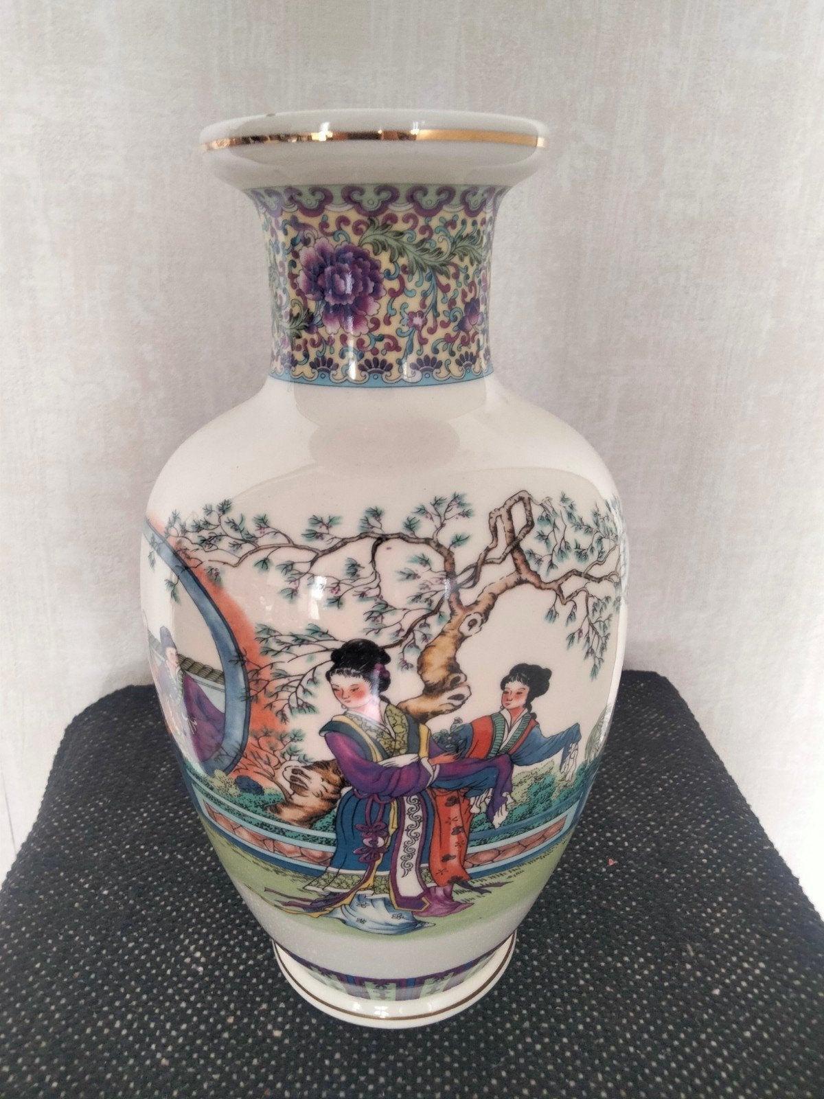 Vintage Chinese vaas met handgeschilderde scènes, Antiek en Kunst, Ophalen of Verzenden