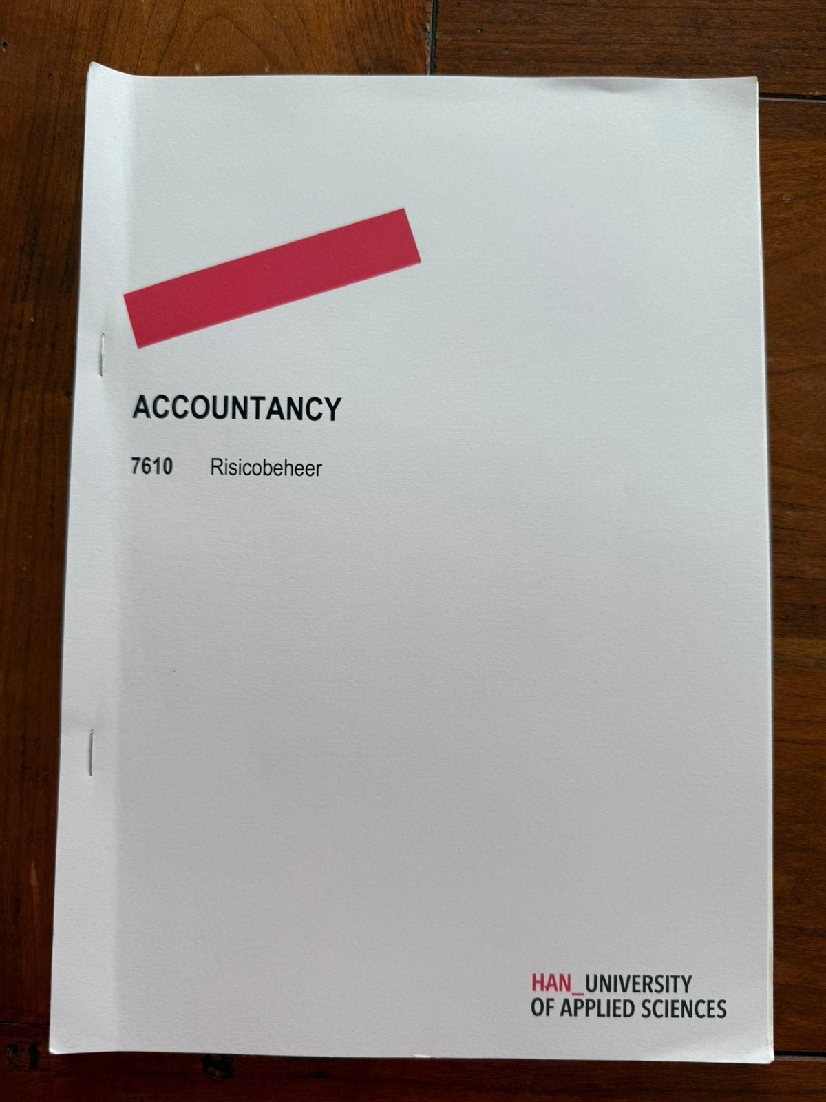 Accountancy 7610 Risicobeheer - HAN University, Ophalen of Verzenden, Gamma, Zo goed als nieuw, HBO